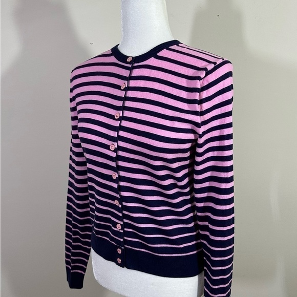 Lilly Pulitzer sz XSM sweater cardigan in navy and a deep pink. Lightweight - Picture 8 of 13